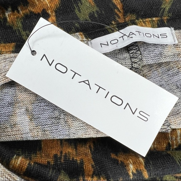 M NWT Notations Leopard Print Cowl Neck Sweater Long Sleeve Stretch Medium 8 10 - Picture 7 of 10
